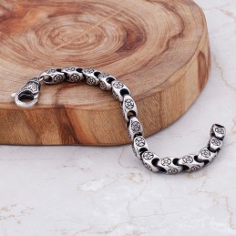 Titanium Retro Smykker Cool Blomster Hollow Chic Titanium Armbånd Til Mænd