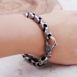 Titanium Retro Smykker Cool Blomster Hollow Chic Titanium Armbånd Til Mænd