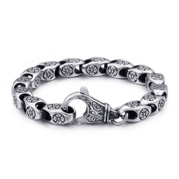 Titanium Retro Smykker Cool Blomster Hollow Chic Titanium Armbånd Til Mænd