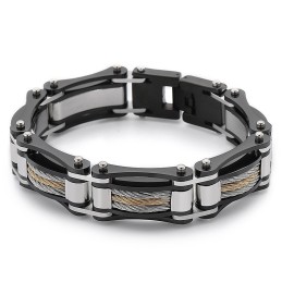 Rock Hip-Hop Twist Chain Titanium Bikerarmbånd Til Herrer