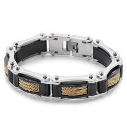Rock Hip-Hop Twist Chain Titanium Bikerarmbånd Til Herrer