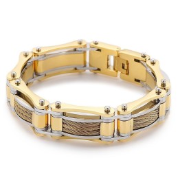 Rock Hip-Hop Twist Chain Titanium Bikerarmbånd Til Herrer