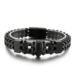 Cool Hip Hop Skull Titanium Armbånd Til Herrer