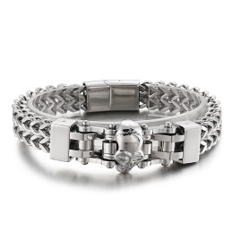 Cool Hip Hop Skull Titanium Armbånd Til Herrer