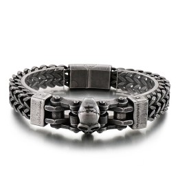 Cool Hip Hop Skull Titanium Armbånd Til Herrer