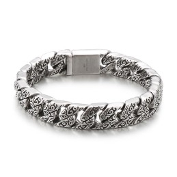 Vintage Nyt Stil Cool Blomster Herre Titanium Armbånd