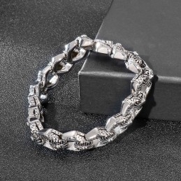 Retro Pop Cool Rock Hip Hop Style Blomster Herre Titanium Armbånd