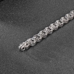 Retro Pop Cool Rock Hip Hop Style Blomster Herre Titanium Armbånd
