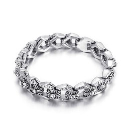 Retro Pop Cool Rock Hip Hop Style Blomster Herre Titanium Armbånd