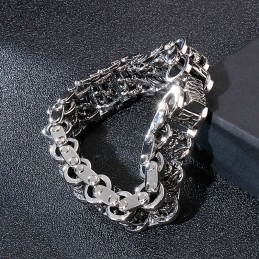 Retro Cool Dragon Cykelkæde Herre Titanium Armbånd