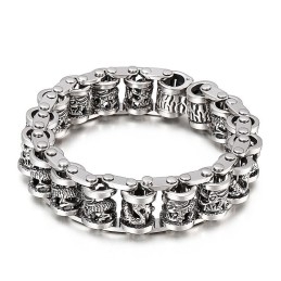 Retro Cool Dragon Cykelkæde Herre Titanium Armbånd