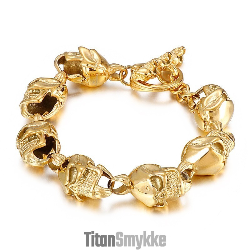 Chic Style Guldkranie Titanium Armbånd Til Herrer