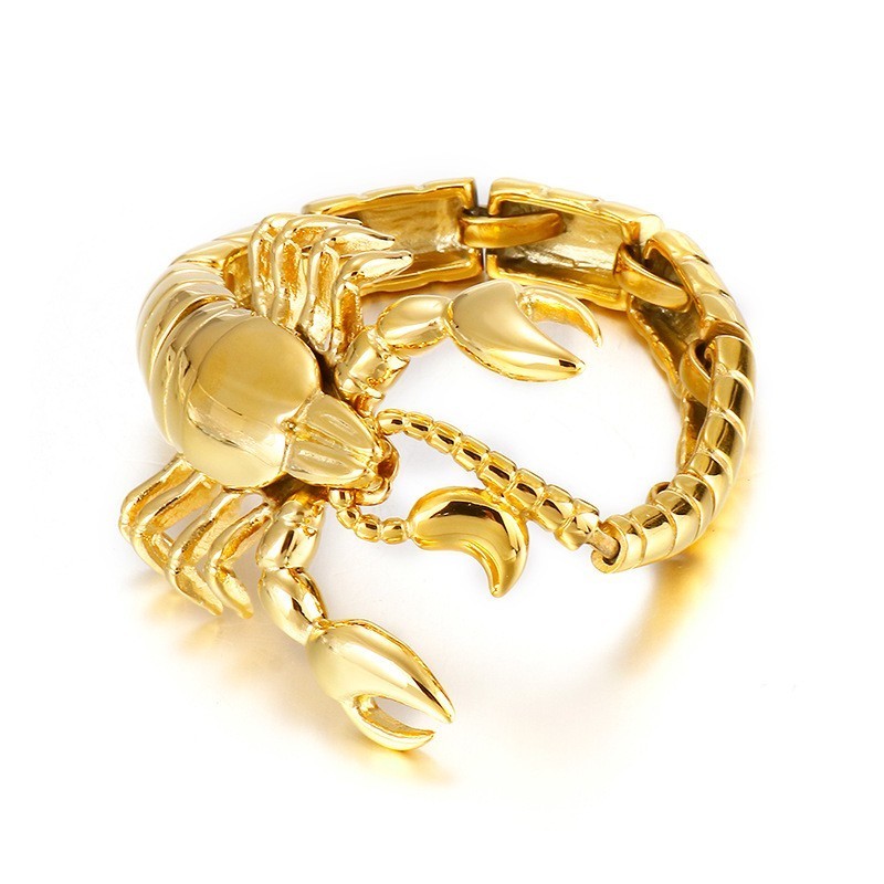 Cool Guld Scorpion Titanium Armbånd Til Mænd
