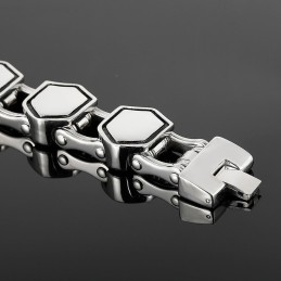 Cool, Moderigtigt, Geometrisk Titanarmbånd Til Mænd