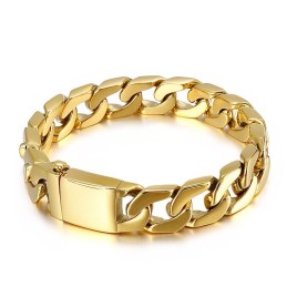 Moderigtigt Hiphop-Armbånd I Bronze Og Titanium Til Mænd