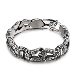 Retro Geometrisk Herrearmbånd Elegant Titaniumarmbånd