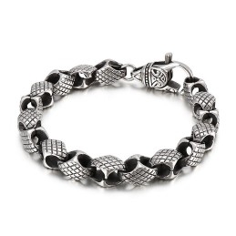 Retro Geometrisk Herrearmbånd Elegant Titaniumarmbånd