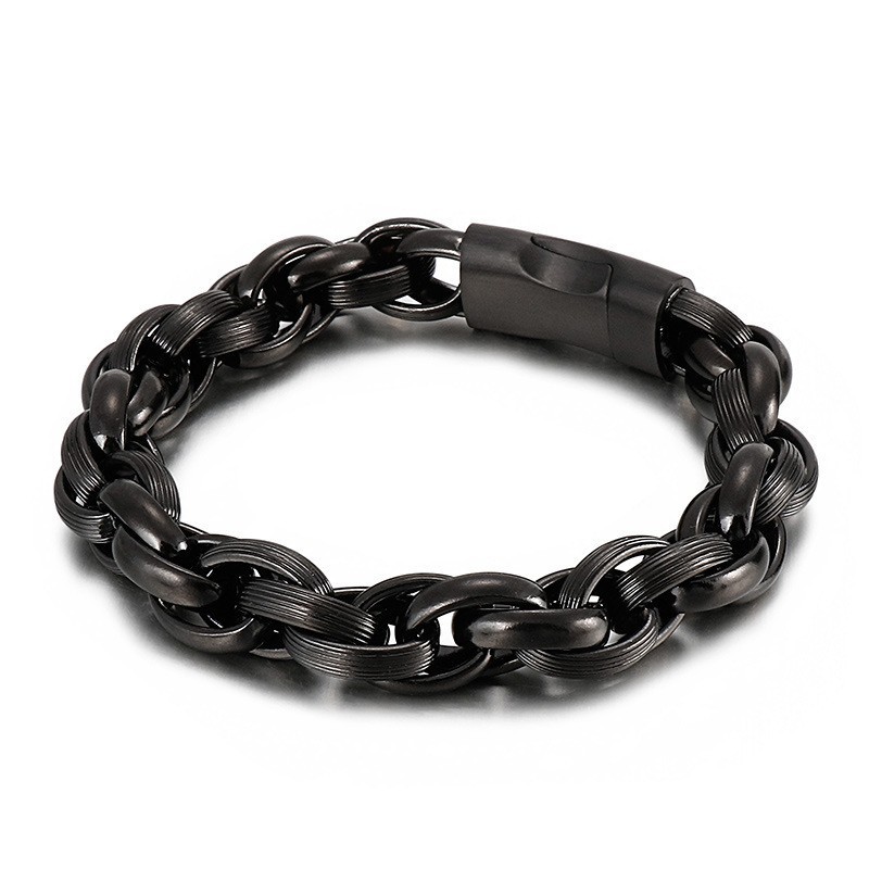 Titanium Simple Vacuum Dobbelt Ring O-Ring Kædearmbånd