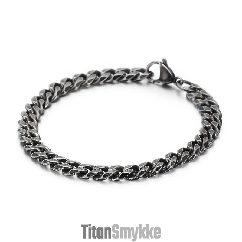 Moderigtigt Herrearmbånd I Titanium Med Flad Slibning Og Tilbehør