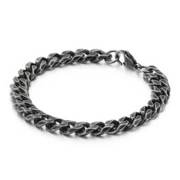 Moderigtigt Herrearmbånd I Titanium Med Flad Børstet Vintage-Design