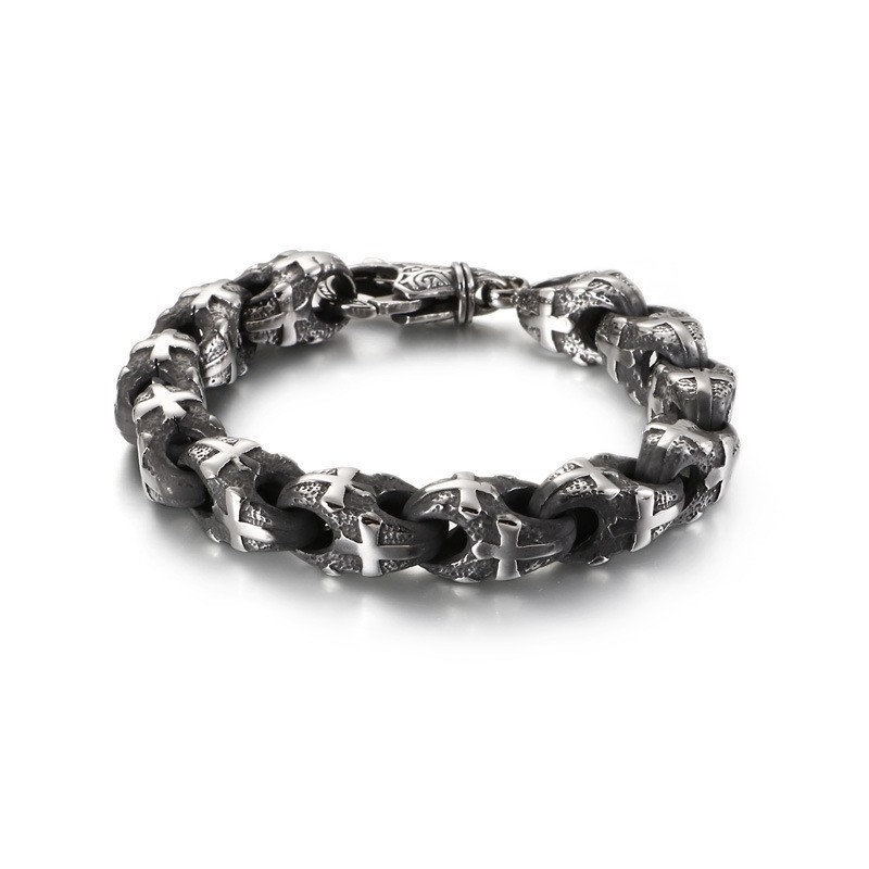 Vintage Biker Chain Rock Style Cykelkæde Titanium Armbånd