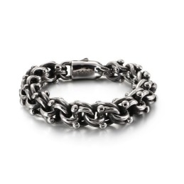 Vintage Biker Chain Rock Style Cykelkæde Titanium Armbånd