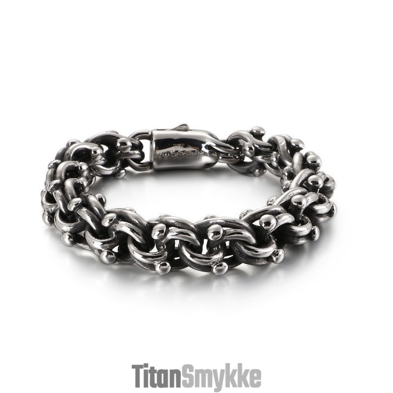 Vintage Biker Chain Rock Style Cykelkæde Titanium Armbånd