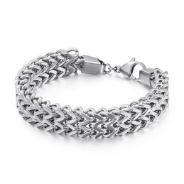 Dobbeltlags V-Formet Overlord Chain Titanium Armbånd Til Mænd