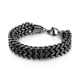 Dobbeltlags V-Formet Overlord Chain Titanium Armbånd Til Mænd