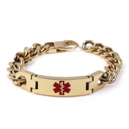 Edition Fashion Curved Brand Red Medical Logo Herrearmbånd Titanium Smykker