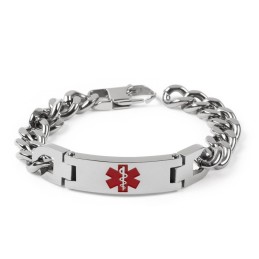Version Af Fashion Bend Brand Red Medical Logo Herrearmbånd Med Titansmykker