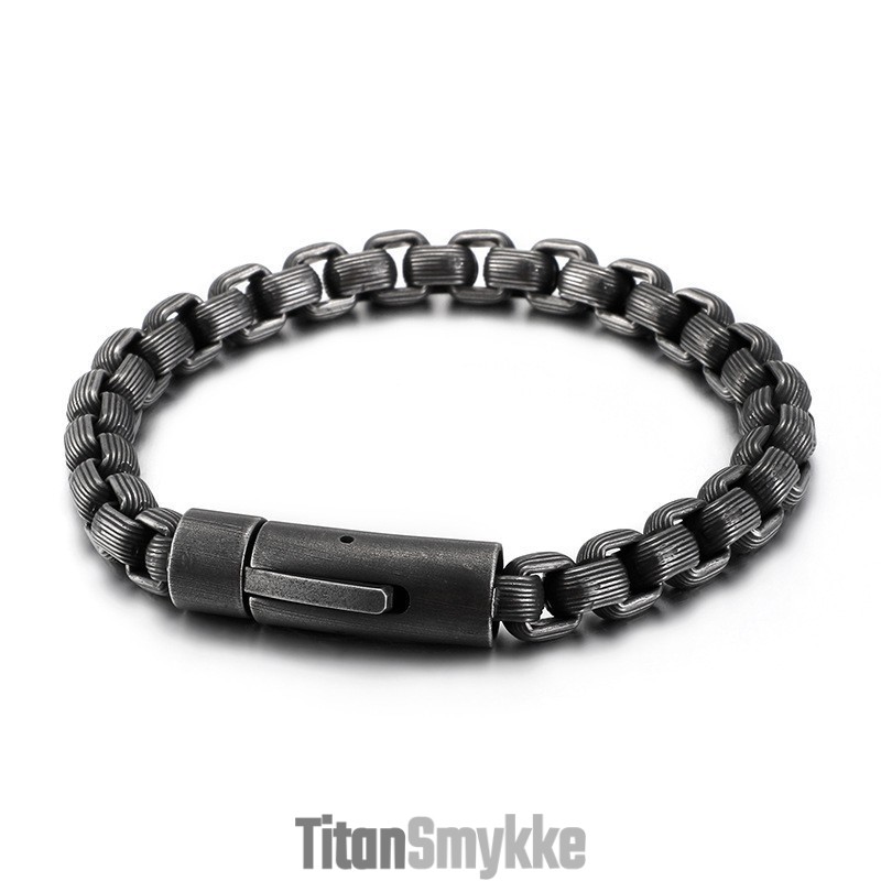 Ny Mode Retro Stil Biker Herre Titanium Armbånd Kæde Biker Kæde Armbånd