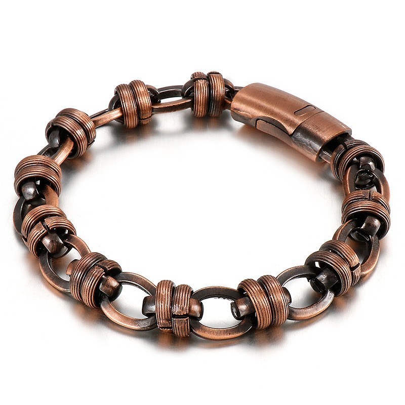 Vintage Bronze Oval Titanium Herrearmbånd Vintage Bronze Oval Titanium Herrearmbånd