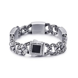 Vintage Mode Hip-Hop-Stil Blomstermønster Med Diamantlås Til Mænd I Titanium