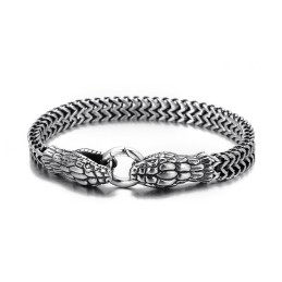Vintage Cool Mode Dobbelthovedet Slangearmbånd I Titanium Til Mænd