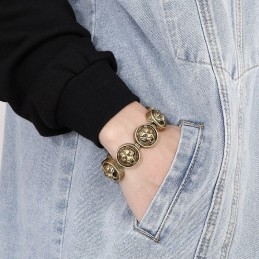 Vintage Tigerhoved Rund Titanium Armbånd Til Mænd