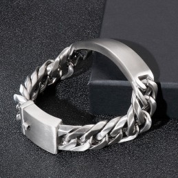 Chic Gothic Rock Style Sand Face Bent Brand Herre Titanium Armbånd