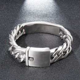 Chic Gothic Rock Style Sand Face Bent Brand Herre Titanium Armbånd