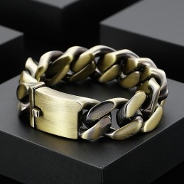 Moderigtigt Blændende Armbånd Bronze Titanium Armbånd