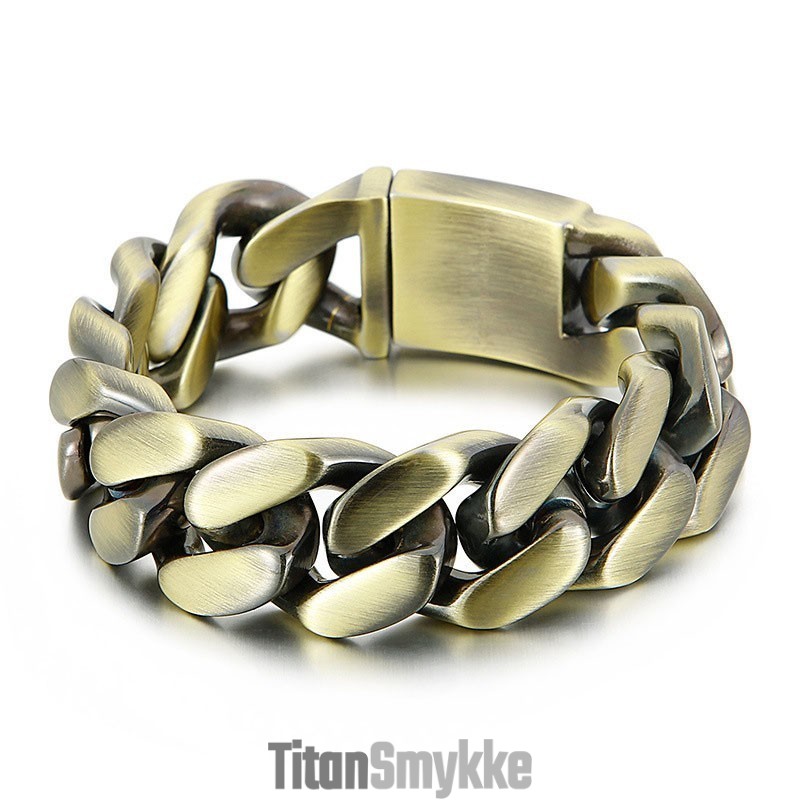 Moderigtigt Blændende Armbånd Bronze Titanium Armbånd