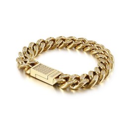 Titanium Herre Hiphop Armbånd Med Diamanter