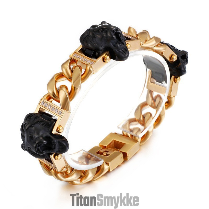 Løvehovedarmbånd Armbånd Armbånd Hiphop Street Dance Mande Titanium Smykker Løvehovedarmbånd Armbånd Armbånd Hiphop Street Dance Mande Titanium Smykker