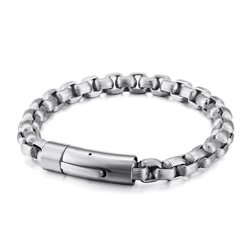 Ny Mode Retro Stil Biker Herre Titanium Armbånd Kæde Biker Kæde Håndsmykker