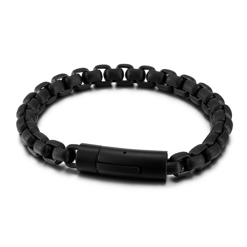 Ny Mode Retro Stil Biker Herre Titanium Armbånd Kæde Biker Kæde Armbånd
