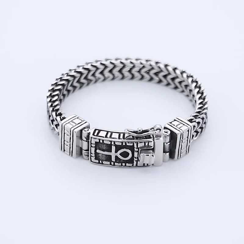 Hip-Hop Smykker Dobbeltkæde Armbånd Elegante Titaniumtilbehør Til Mænd