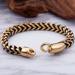 New Wave Retro Læderflettet Reb Titanium Armbånd