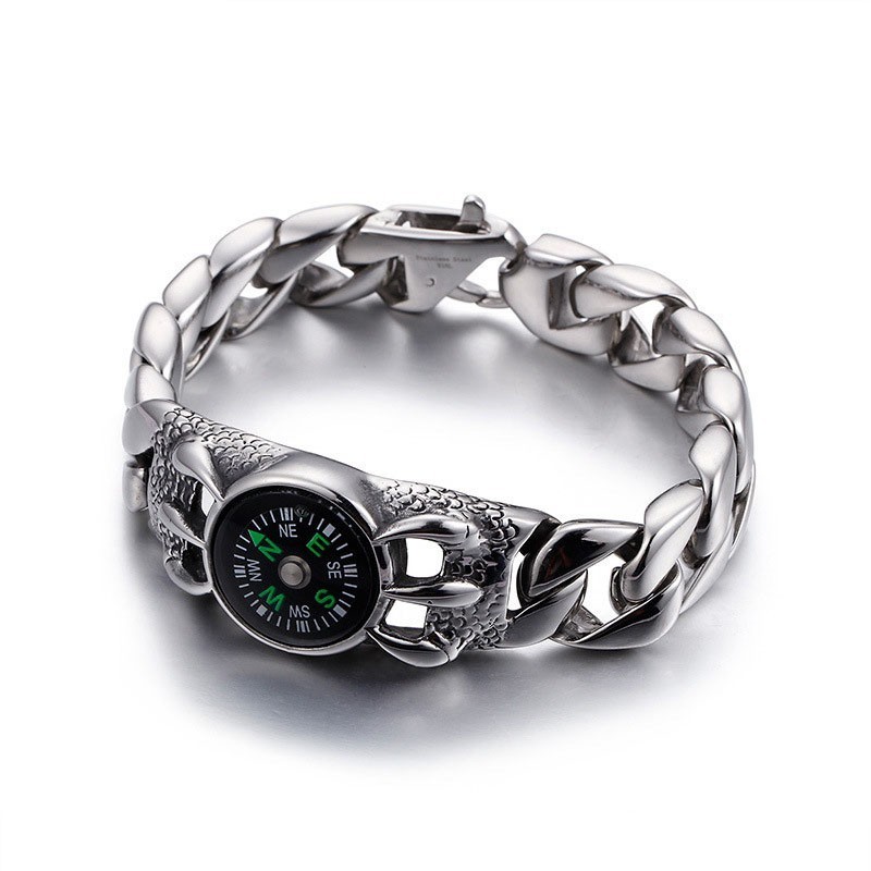 Herre Retro Moderigtigt Kompas Udendørs Armbånd