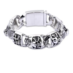Hip-Hop Chic Armbånd Til Mænd Titanium Armbånd Tykk Sektion Kranie Smykker