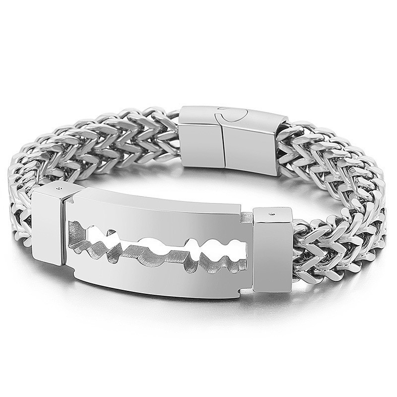 Blade Curved Brand Vakuumbelægning Titanium Armbånd Til Mænd
