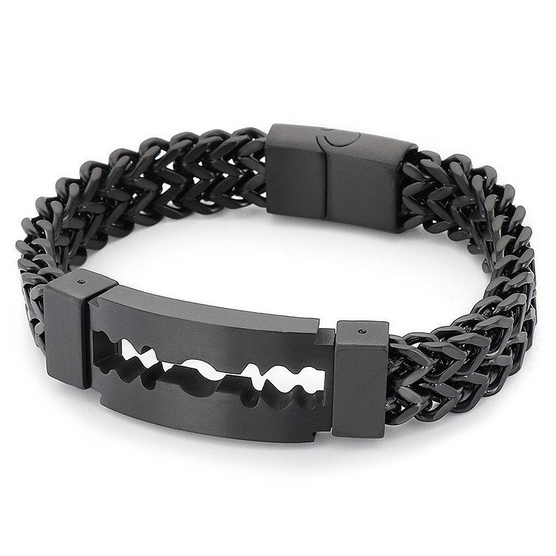 Blade Curved Brand Vakuumbelægning Titanium Armbånd Til Mænd